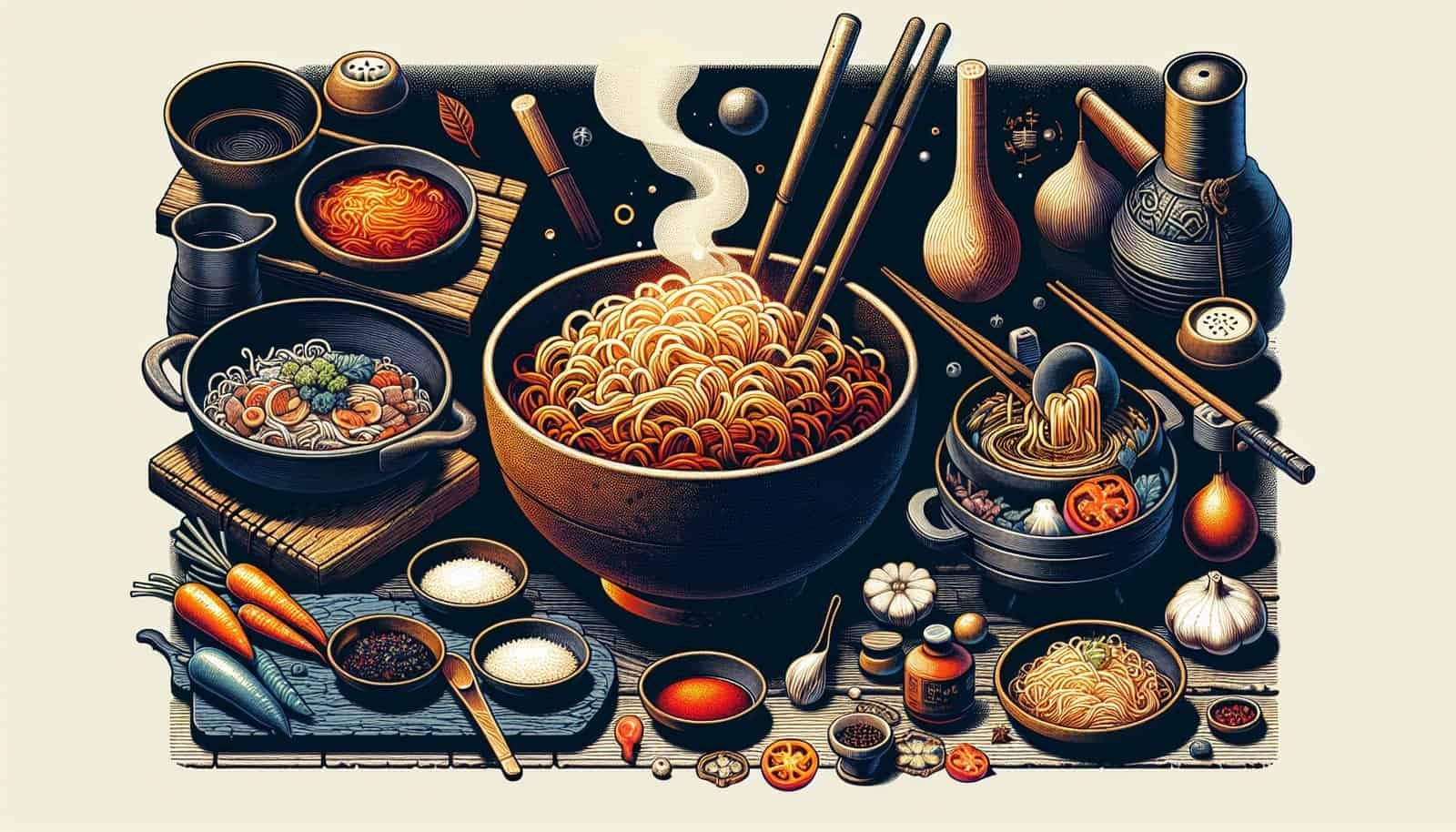 How Are Traditional Korean Noodles Like Jjajangmyeon And Jjamppong Prepared?