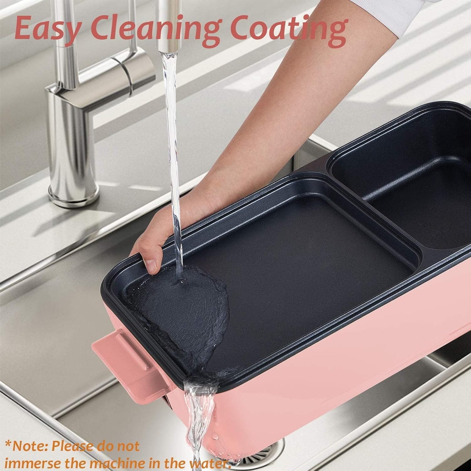 Topwit Hot Pot Electric with Grill, 2 in 1 Indoor Non-stick for Steaks, Shabu Shabu, Noodles, Simmer and Fry, Korean BBQ Grill, Independent Dual Temperature Control, Pink Topwit Hot Pot Electric with Grill, 2 in 1 Indoor Non-stick for Steaks, Shabu Shabu, Noodles, Simmer and Fry, Korean BBQ Grill, Independent Dual Temperature Control, Pink