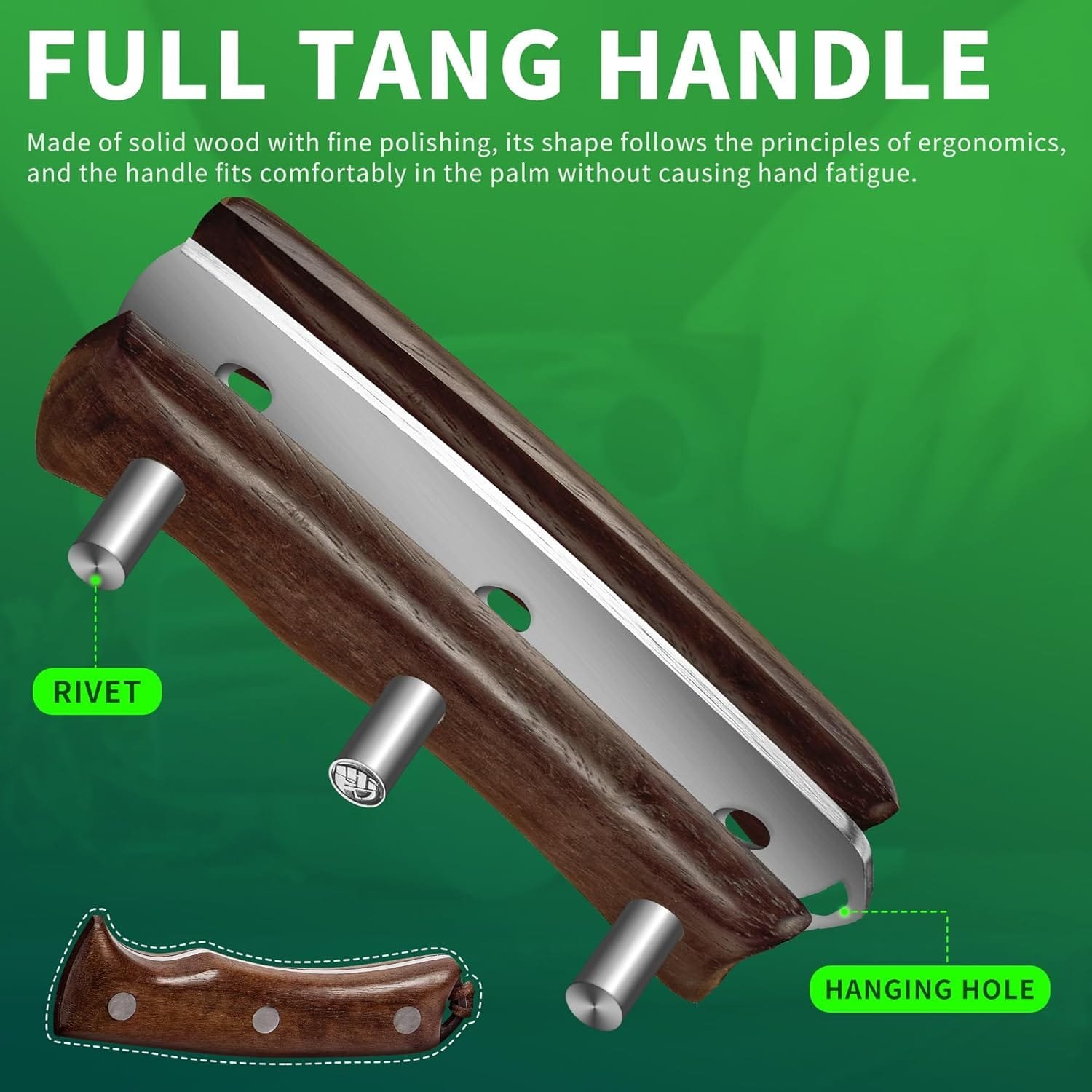 FULLHI 17pcs Butcher Chef Knife Set include sheath High Carbon Steel Cleaver Kitchen Knife Whole Tang Vegetable Cleaver Home BBQ Camping with Knife Bag