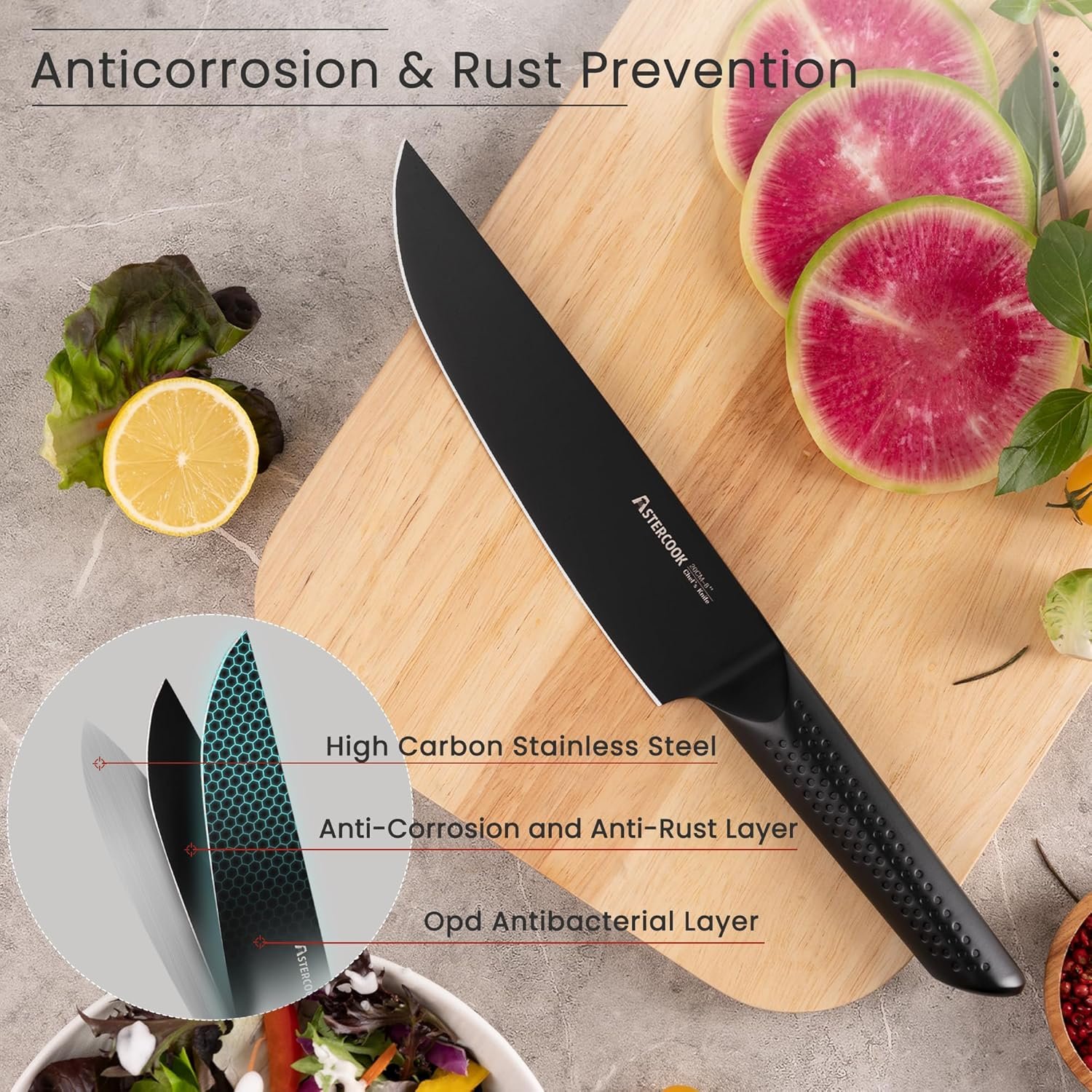 Knife Set, 15 Pieces Chef Knife Set with Block for Kitchen, German Stainless Steel Knife Block Set, Dishwasher Safe, Elegant Black Knife Set, 15 Pieces Chef Knife Set with Block for Kitchen, German Stainless Steel Knife Block Set, Dishwasher Safe, Elegant Black