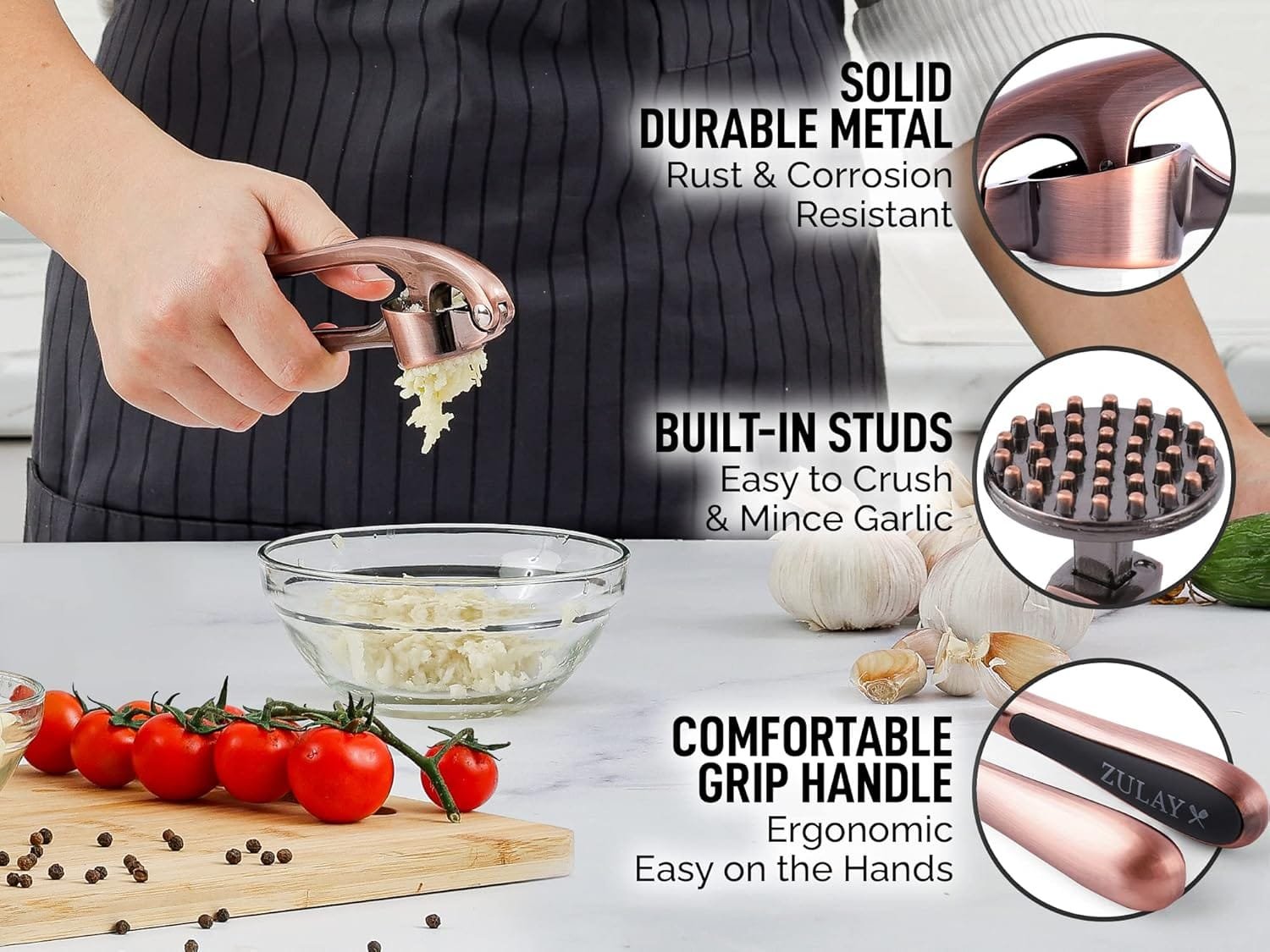 Zulay Kitchen Premium Garlic Press Set Review